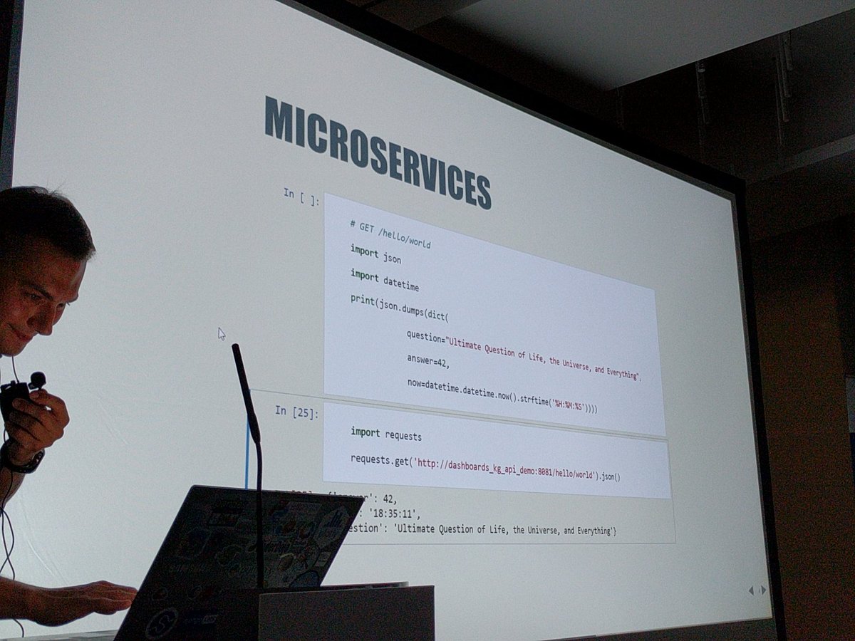 pydatalondon's tweet image. Wow! Live microservices from Notebooks! Just annotate your cell with a GET definition! Probably worth a RT right?!