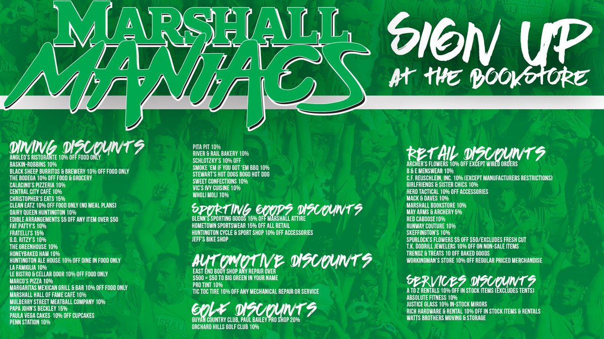 Maniacs, evr wondered what sorts of discounts u get w/ ur membership? Check out the list below #PerksOfBeingAManiac