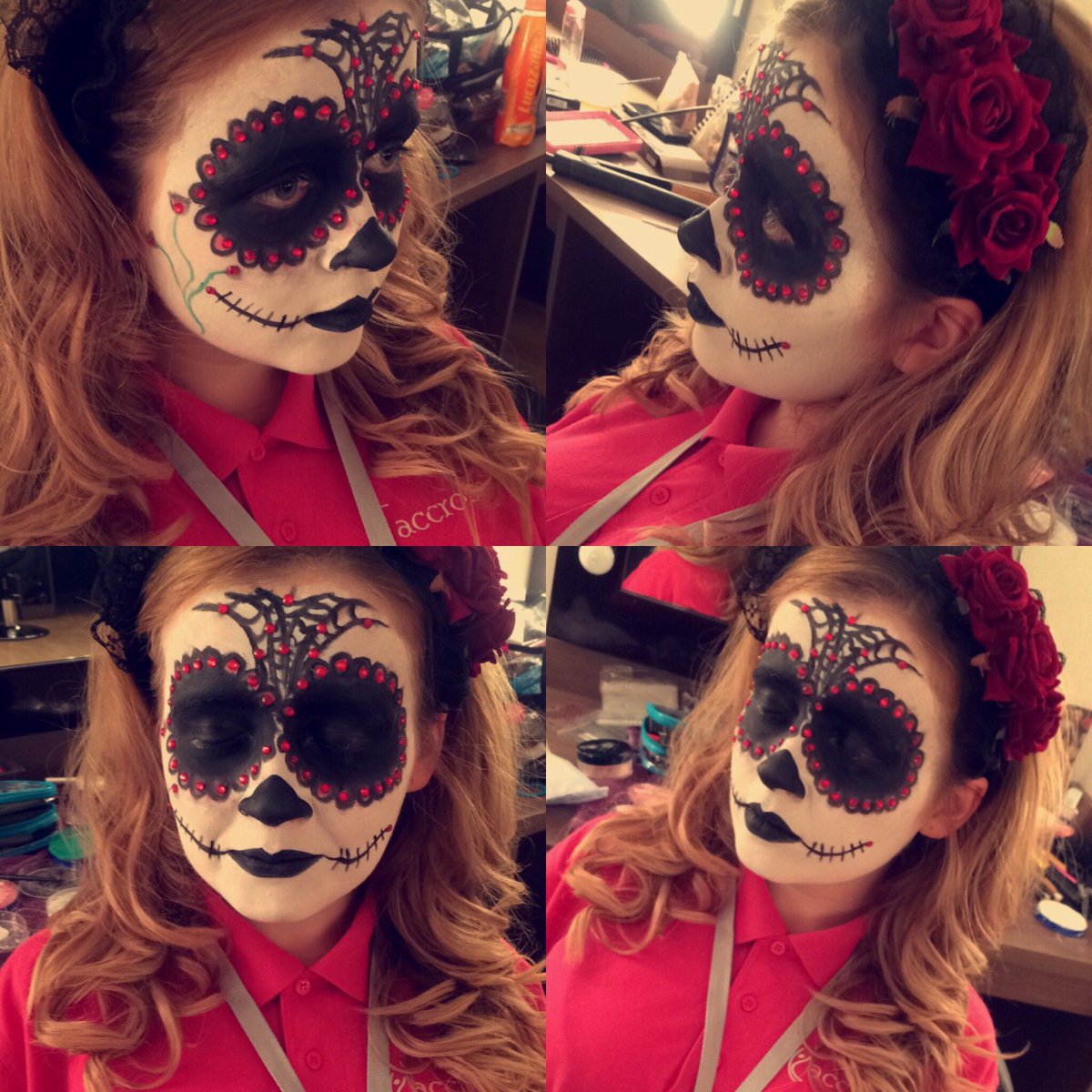 Louisasx93's tweet photo. #rose #rosesugarskull #level3 #tradetest #firstdayback #loveddoingthis 👌🏻💁🏼🌹✨@TanyaMUA https://t.co/uJTPL2sQkQ