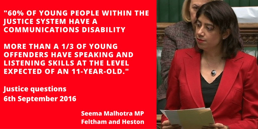 SeemaMalhotra1's tweet photo. Today I asked the Govt to step up and provide speech &amp; language therapy to young people in prison who need it. https://t.co/zj1mav4nqn
