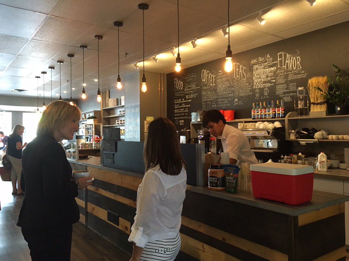 Maggie_Hassan's tweet photo. Today, Maggie is in Littleton, talking to some of the businesses that drive NH's economy, like @MZOTeaCo #nhpolitics https://t.co/HGdZqOJmdH