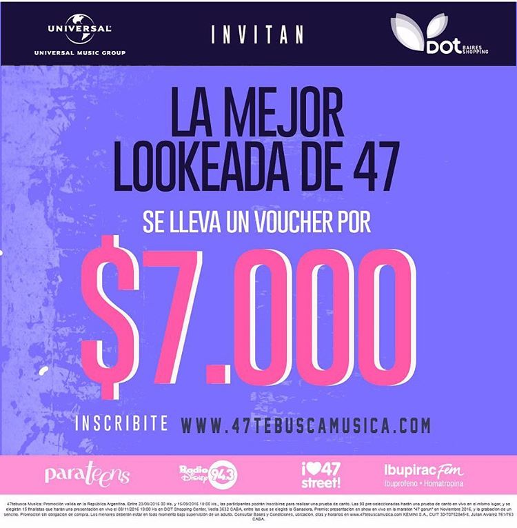 47st's tweet photo. ¡Faltan sólo dos días para #47tebuscaMúsica en @CordobaShopping! Acá podrás ver toda la info necesaria 👇🏻 🎤 🎶 https://t.co/2YtQx8muCU