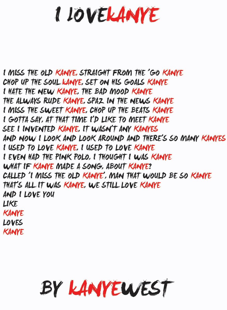 I love <a href="/kanyewest/">ye</a>