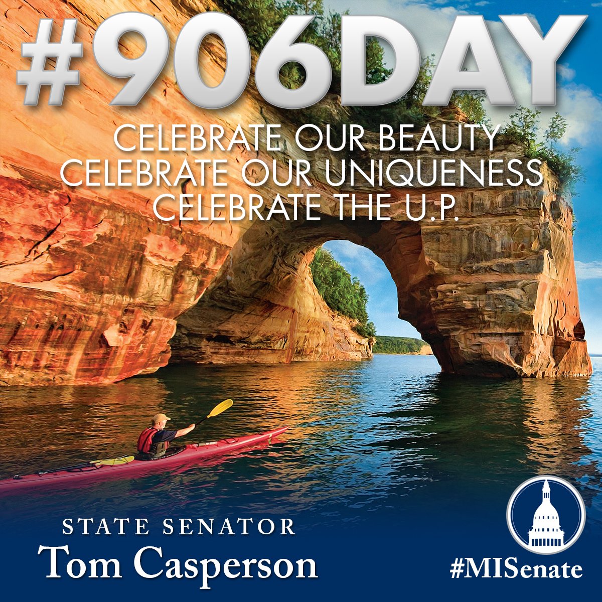 TeamCasperson's tweet photo. A happy, belated 906 Day to Yoopers everywhere.  The U.P. is truly someplace special, eh! https://t.co/iz2QDw0fsm