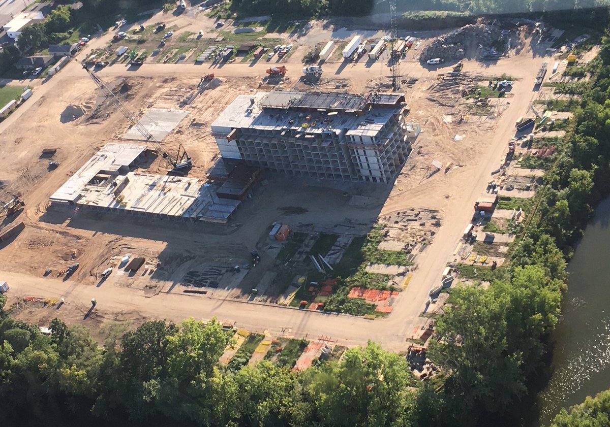 TheGrandCastle's tweet photo. Check out this incredible aerial view of our construction progress! We're halfway through the tower at 7 stories. https://t.co/OwfQXxDkj4