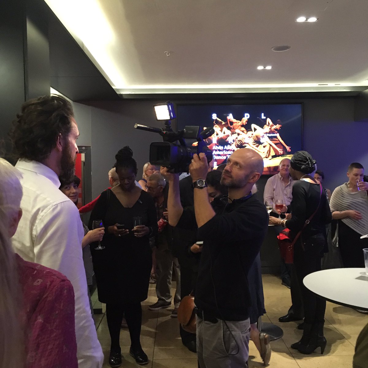 we_are_hdk's tweet photo. Peter in action - capturing excited audiences @Sadlers_Wells #firstnight #AlvinAiley #AileyTour2016 @DanceConsortium https://t.co/Cyt0ixM6Ut