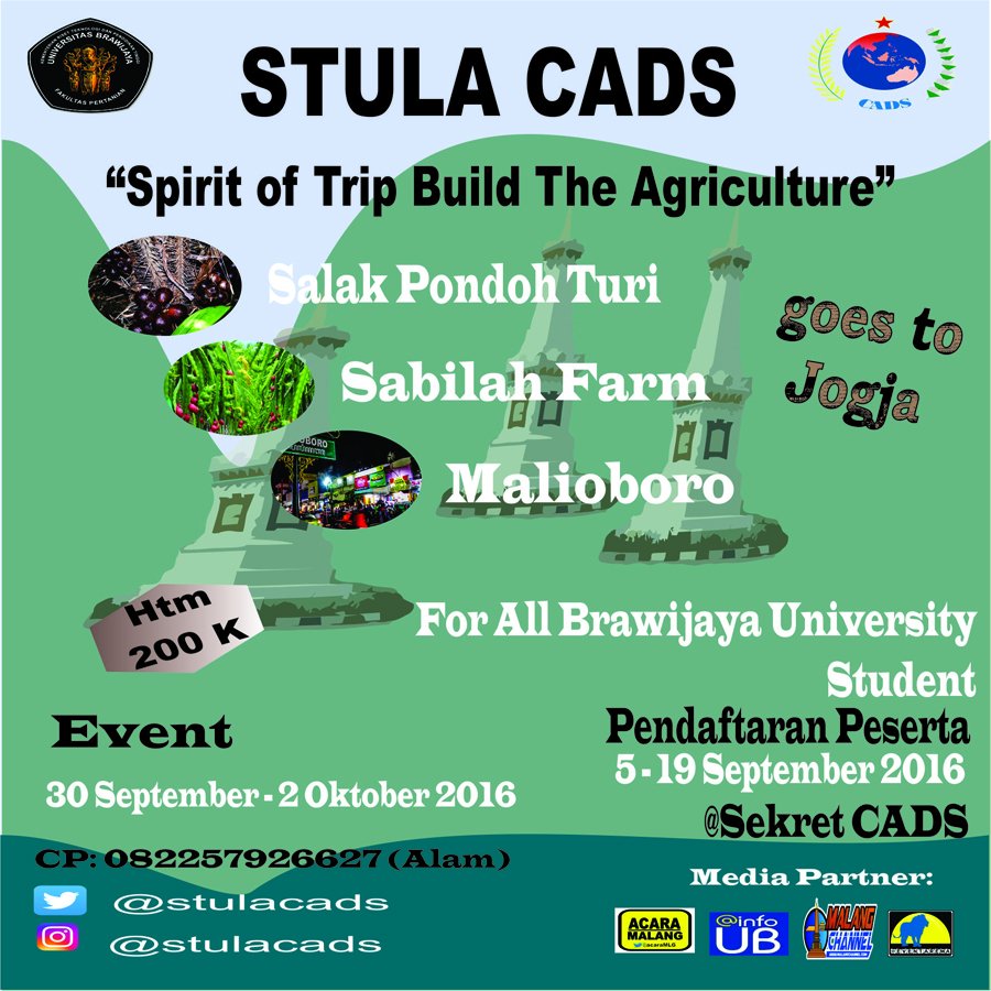 MalangChannel's tweet photo. #Malang | @CADS_FPUB presents @StulaCADS |Spirit of Trip Buikd The Agriculture https://t.co/DRFHqCAEz1