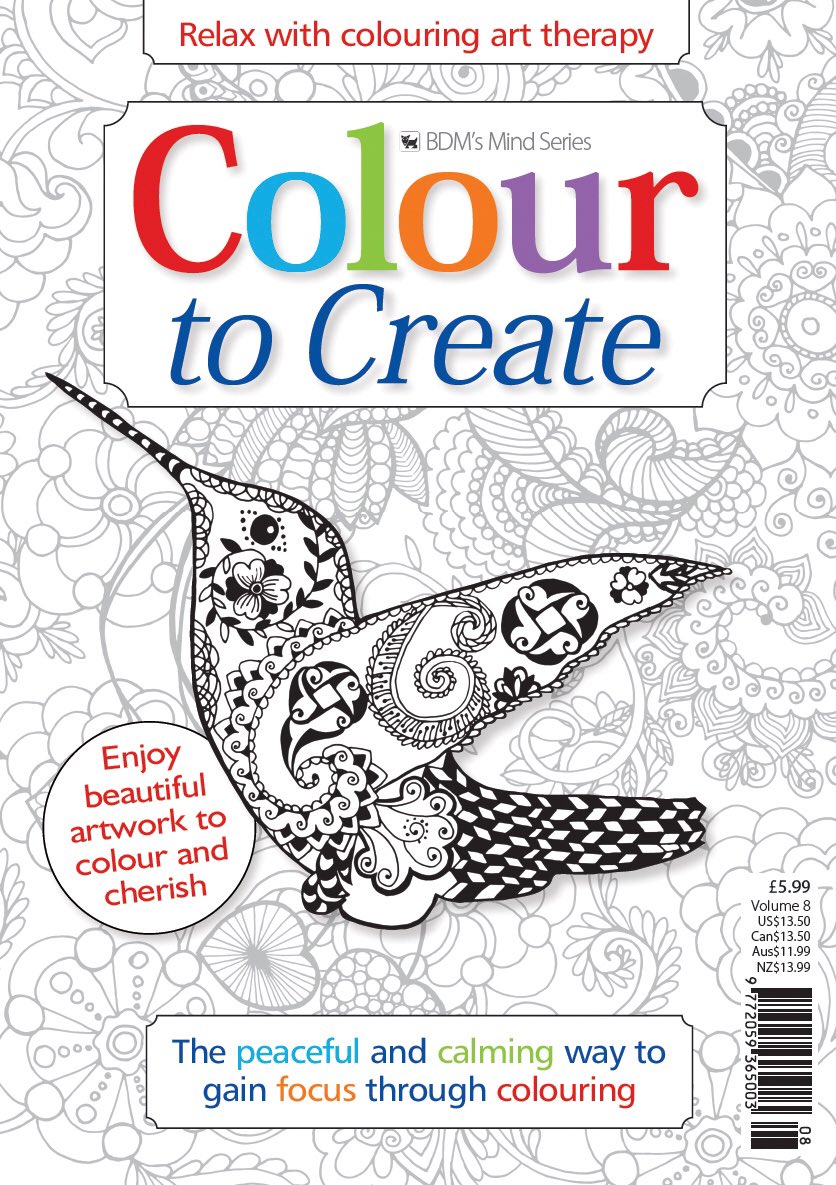 BDMColourCreat's tweet image. On Sale now from @BDMPubs Colour to Create Vol 8, relieve stress &amp;amp; anxiety. 100 pages of amazing colouring designs