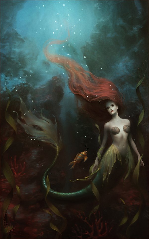 AmazingFanArt's tweet photo. Little Mermaid by melaniedelon https://t.co/xZL7d3Tg8L