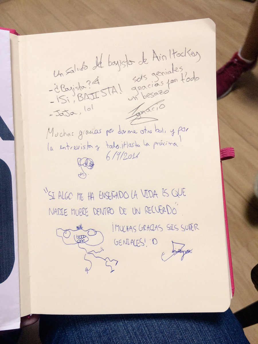 Gracias a todos por sintonizarnos! Y a @AirHockey_Band por su buen rollo!! Mirad qué dedicatoria nos han dejado! ❤️