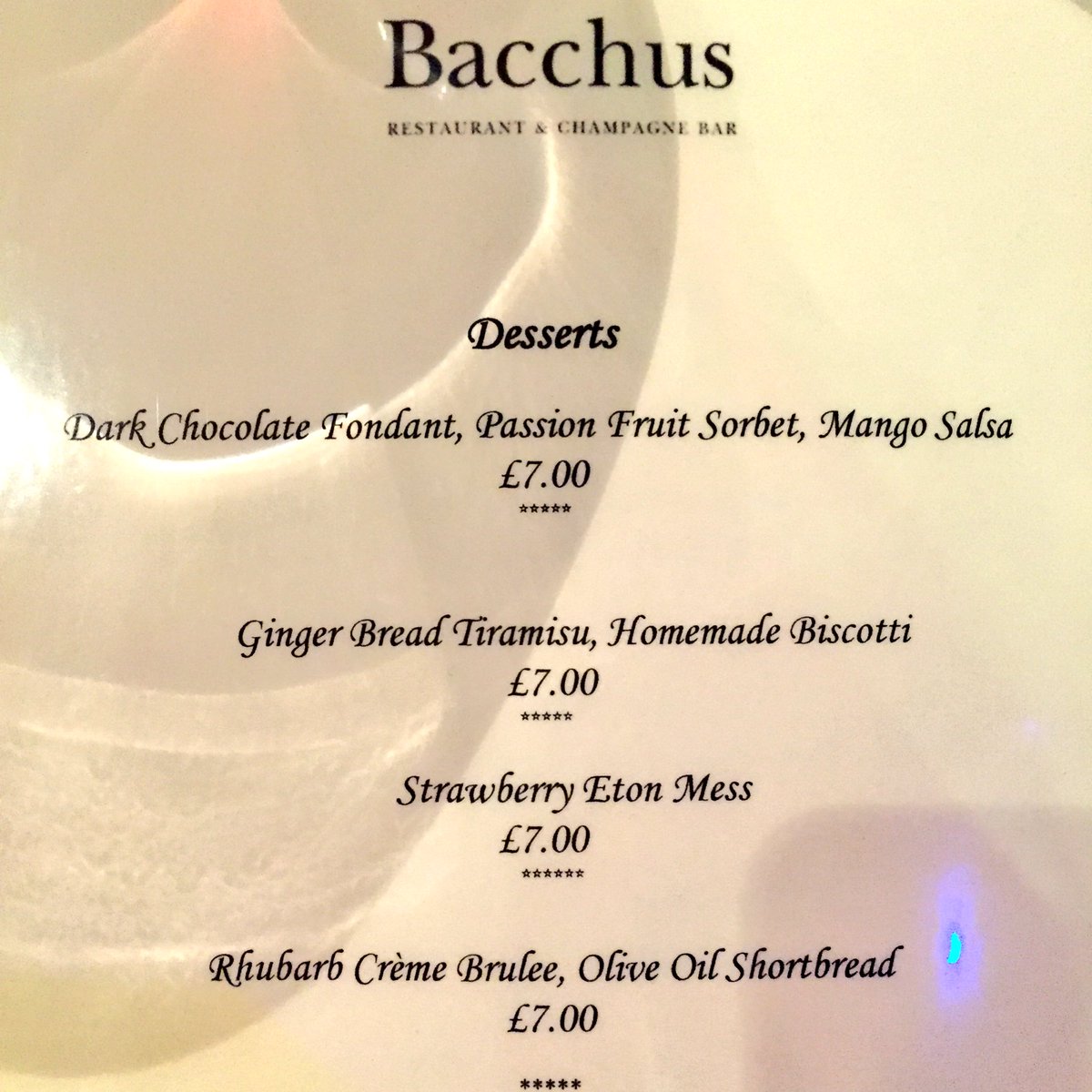 Fantastic dinner at <a href="/bacchusprestbur/">Bacchus Prestbury</a> for <a href="/BabyBoycs/">Emma Boycott</a> birthday - guess what I had for dessert!?