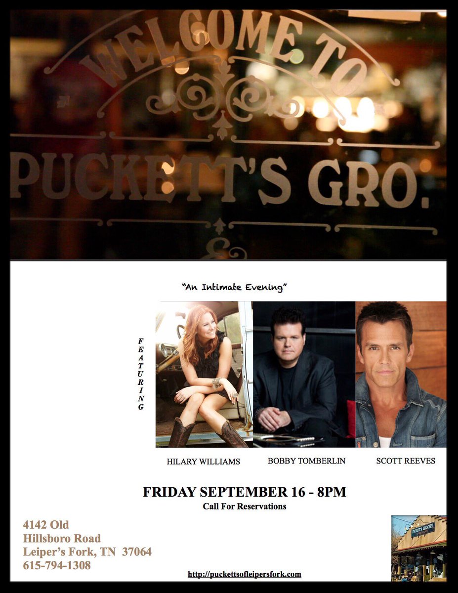 Hilary Williams, Scott Reeves and I, at Puckett's in Leiper's Fork, TN, Friday night, September 16th.