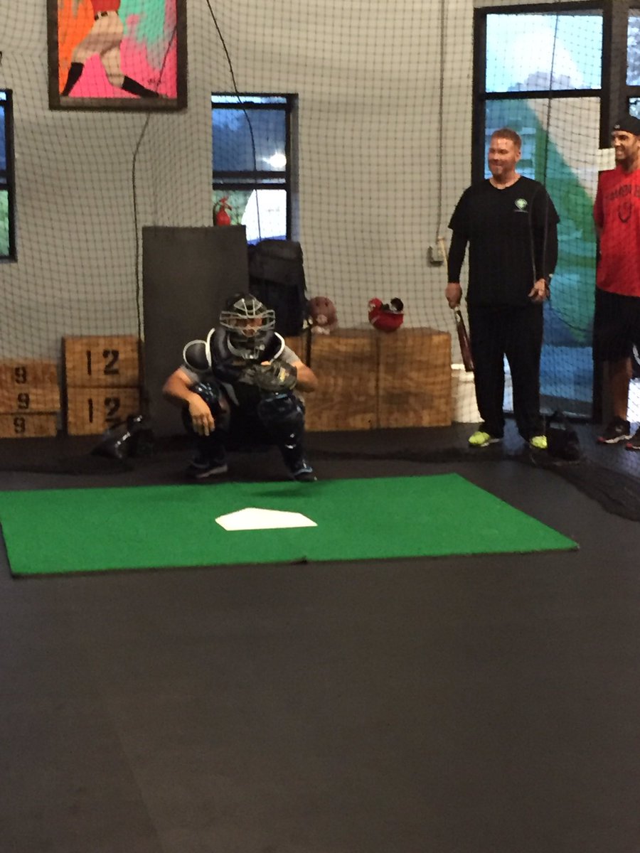 TampaBCBaseball's tweet photo. A-train #40 catching lesson  @tbcball @anthony_becht #thanksforyoursupport #bucs #rays  #tobyhall @Anthony_Becht https://t.co/WnwD8yUTqG