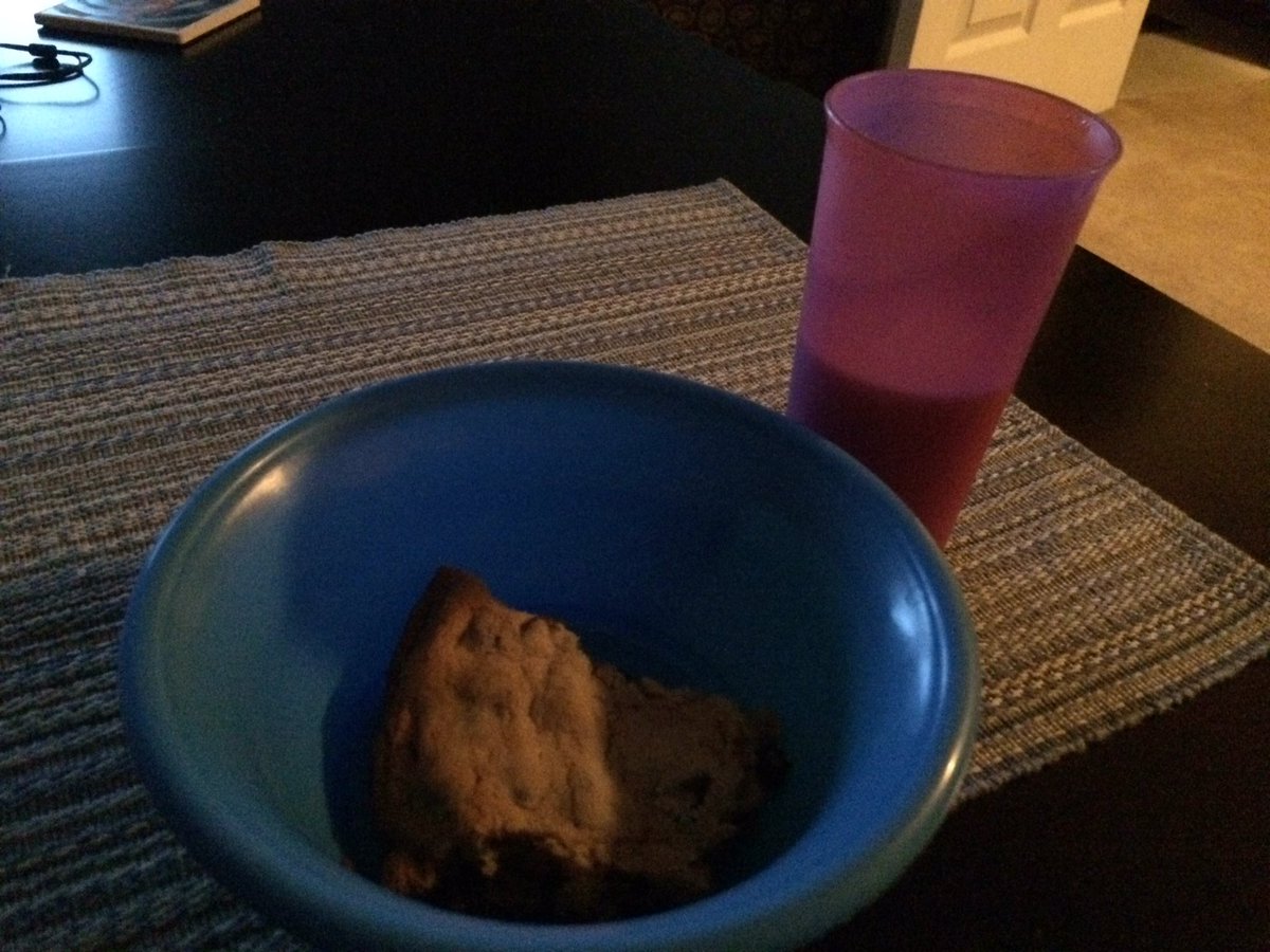 Glass of milk and a piece of Dom's Famous Big Cookie 😂🍪❤️ #perfectsnack @dominicsd52