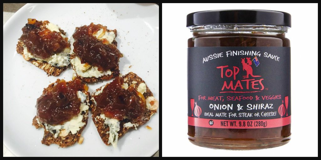 TopMates's tweet image. Great aperitif idea "Divine combination of Onion &amp;amp; Shiraz Jam and blue cheese" #onionjam #glutenfree #cheese #snack