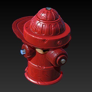 maximum_combo's tweet image. Day 1 : Sculpt based on todays #concept (fire hydrant). #gamedev #3dmodel #digitalart #zbrush #3d #art #indiedev ~ …
