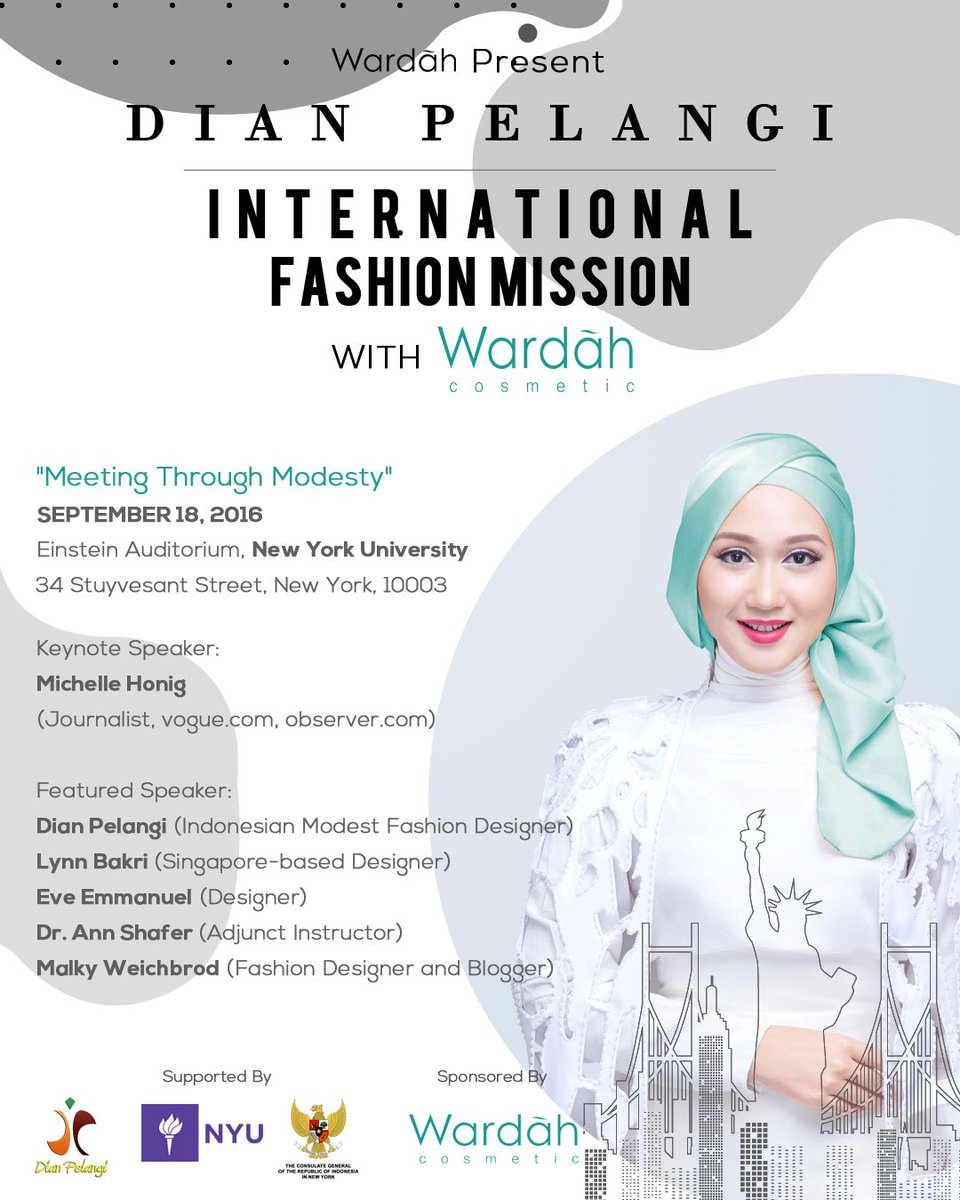 Dian Pelangi dgn bangga akan berpartisipasi dlm acara "Meeting through Modesty" bekerjasama dgn New York University.