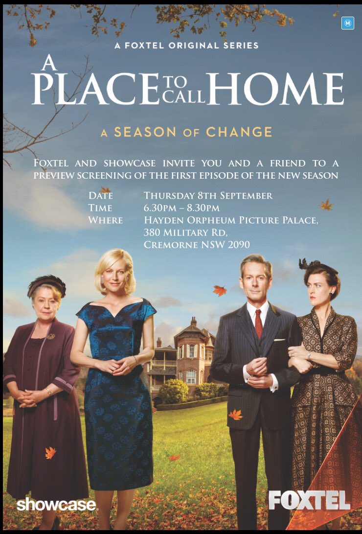 Tix for screening Ep 1 S4 still available! Free event! Click link …xelaplacetocallhome.eventbrite.com.au #aptch