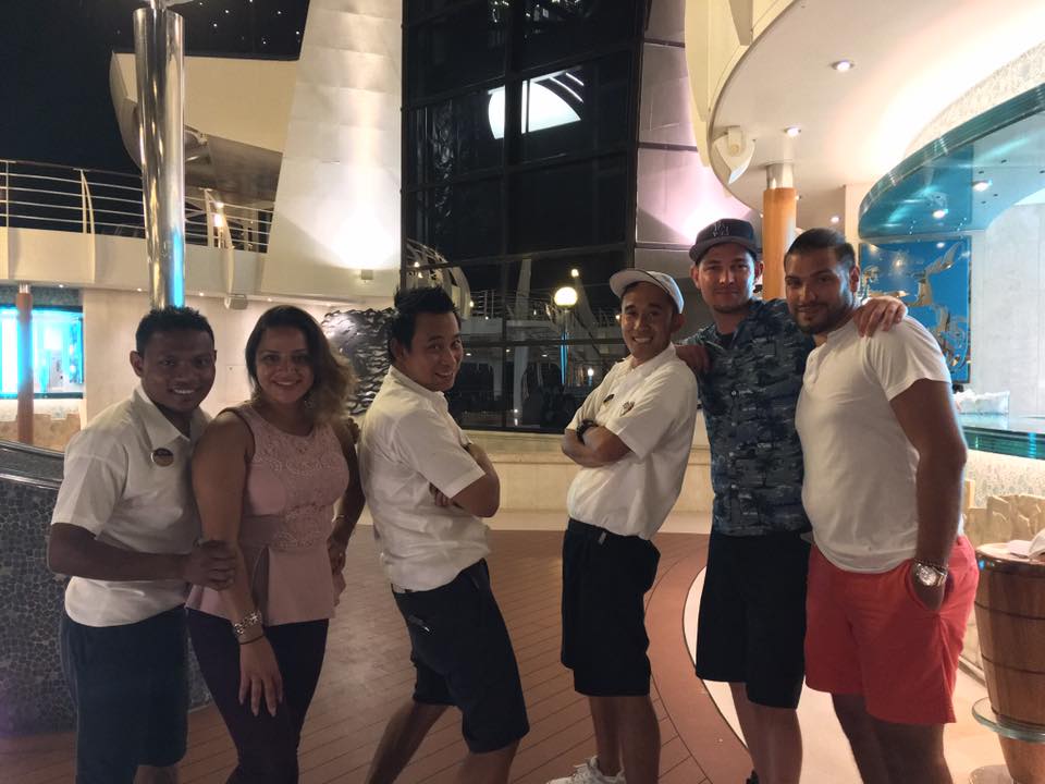 BJOALTravel's tweet photo. Some of the friendly bartenders we met on board the MSC DIVINA @MSCCruisesUSA #SeminarAtSea #AmazingCrew @KenMuskat https://t.co/zKbDkDDGCL