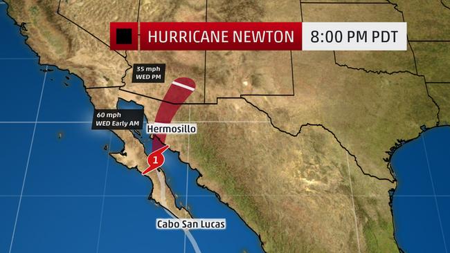 weatherchannel's tweet photo. Hurricane #Newton will make a second landfall in northwest Mexico early Wednesday morning: https://t.co/TVSAFkBJAf https://t.co/4vtv5NAzNS