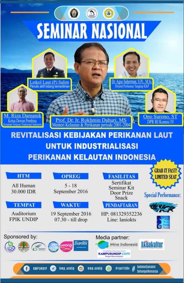 SEMINAR NASIONAL
Jangan lewatkan kesempatan ini tentang kemaritiman 
#sedekatsahabatsehangatkeluarga