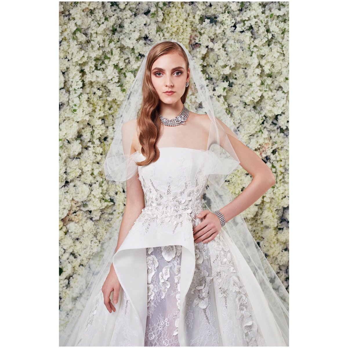 ramialalic's tweet photo. #Peplum inspired overlay top with a sheer skirt, for the #modern #bride. #ramialali #bridal2016 #couturebridal https://t.co/Bq1Sa8B0Gq