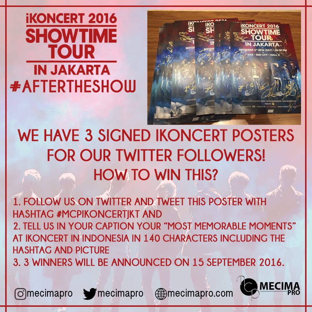 mecimapro's tweet photo. So the format: "Your most memorable moments in #iKONCERTinJakarta" #MCPikoncertjkt @mecimapro and this picture: https://t.co/iOBFXHn8o8