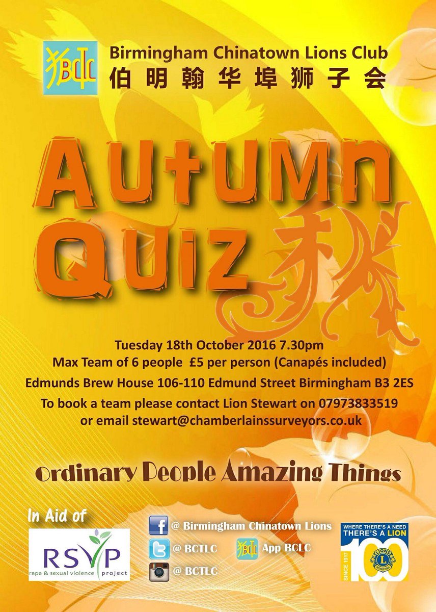 Love quizzes? Then do join us for a <a href="/BCTLC/">Birmingham Chinatown</a> quiz to raise money for us. Thank you. #RSVPWM rsvporg.co.uk/blog/bclc-autu…