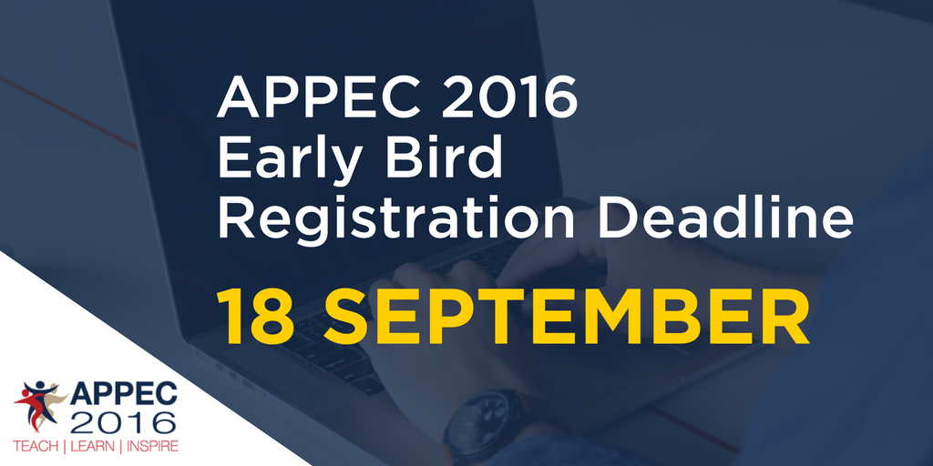 Not signed up for #APPEC yet? The Early-Bird deadline is drawing closer! Register at: 21c.li/appec16