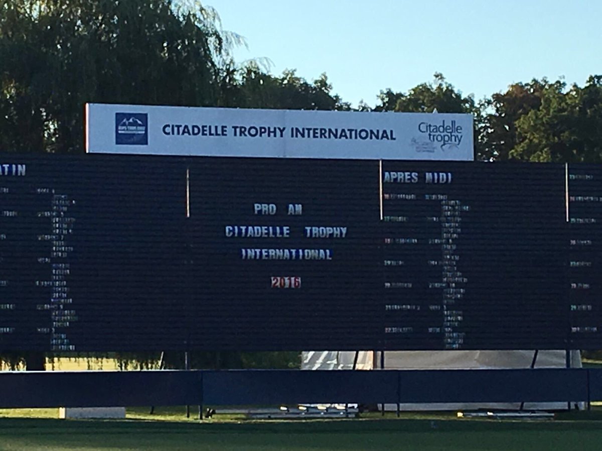 alpstourgolf's tweet photo. Sunny day for the pro-am of the @citadelletrophy https://t.co/RLDGZA6bf2