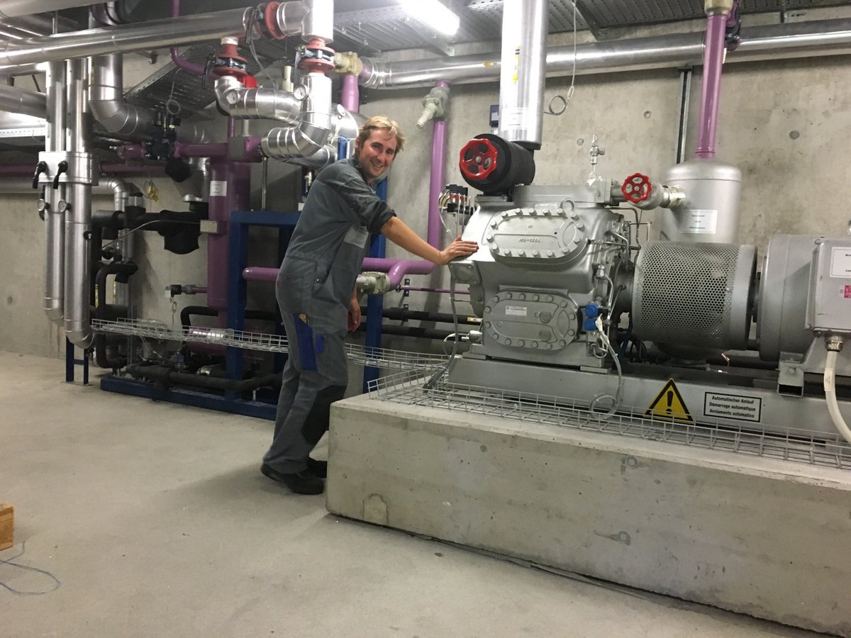 A big moment; the starting up of the ice machine! We are under way for a Sept 28 start. #teamflims #anderskraupp