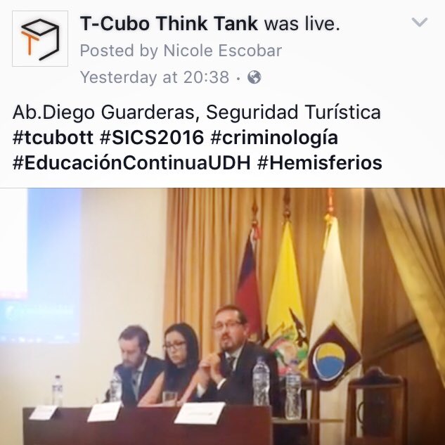 MarGallegosO's tweet photo. 2do día del Simposio Internacional de Criminología y Seguridad, @guarderasdiego #SICS2016 ##TCuboTT #CriminologiaUDH https://t.co/xB28Gic6DJ