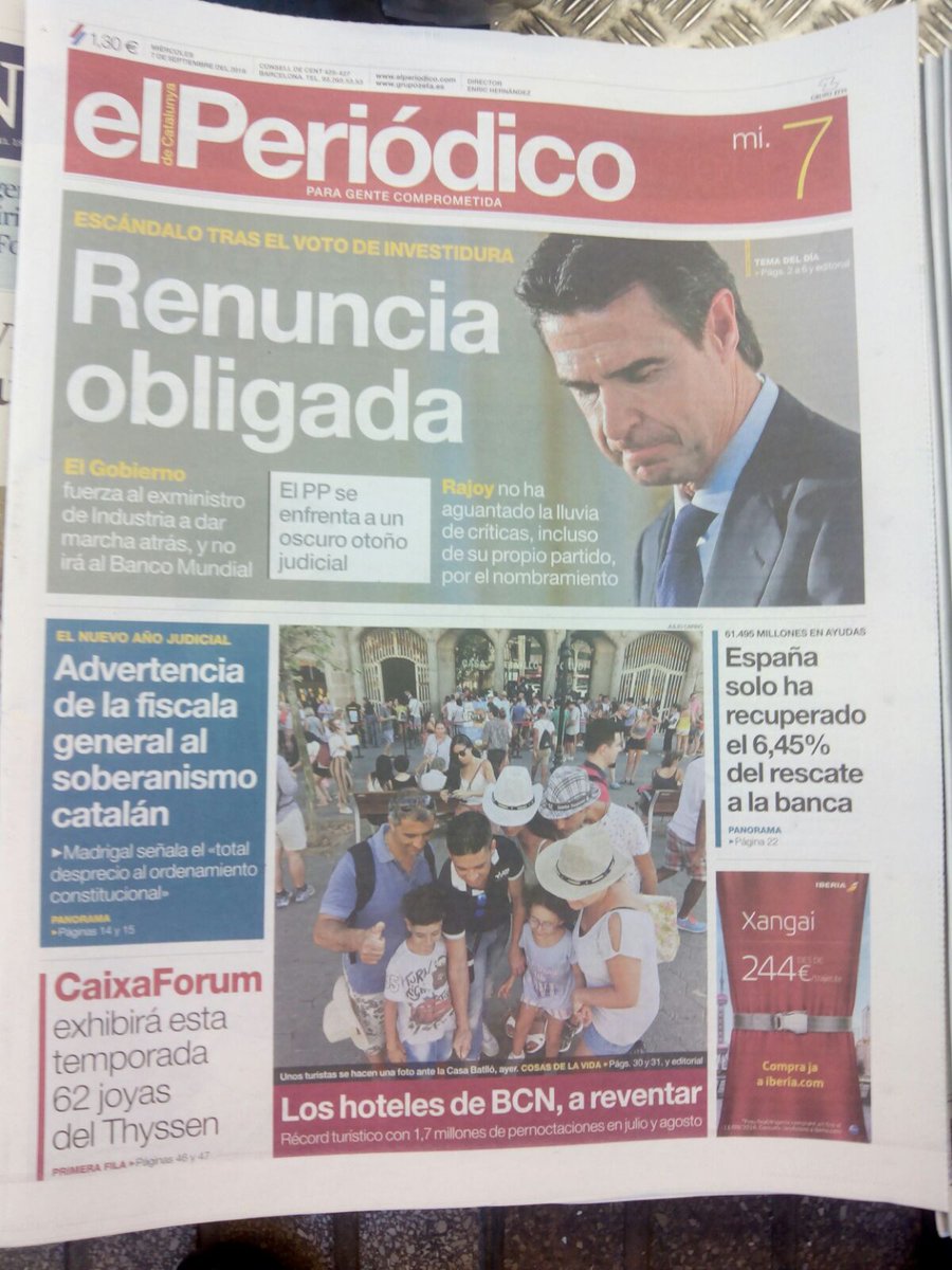 quiscocolon's tweet photo. @elperiodico #portadasdeldia ya en tu quiosco https://t.co/uQY1AiTPP9