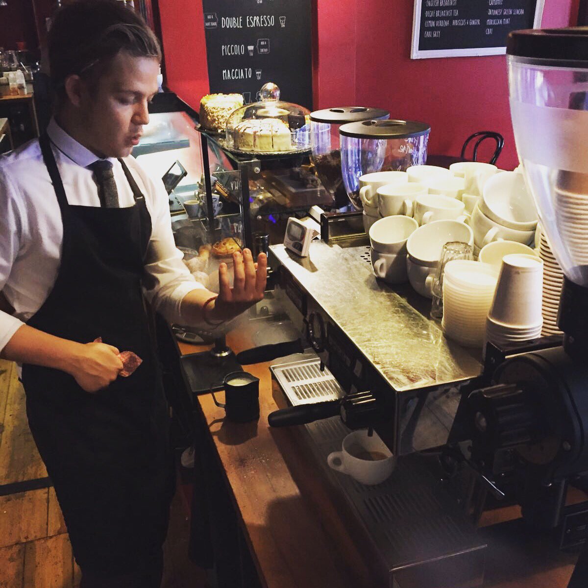 finegrindTW's tweet photo. Our barista @tomvonhaacke is talking on @BBCRADIOKENT today about different brewing methods at 11:15! #newwavecoffee https://t.co/PqXw5g9Ezx