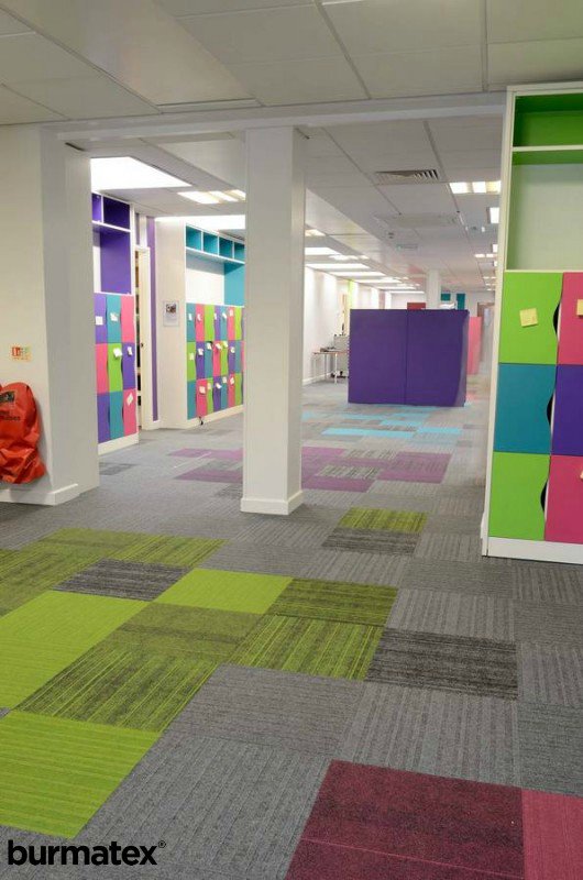 Our lateral #carpettiles have a textured appearance &amp; durable composition, perfect for schools! #backtoschoolweek