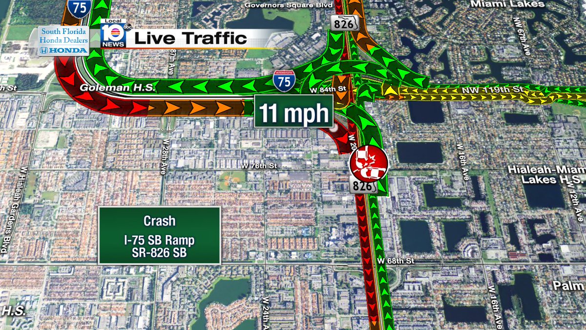 Crash on I-75 SB ramp to SR-826 SB #traffic https://t.co/UhJWzCZyd8