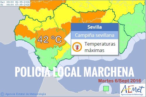 policiamarchena's tweet photo. estos días extreme la precaución con los golpes de calor e incendios #policialocal de #Marchena https://t.co/3m0OZUOMla