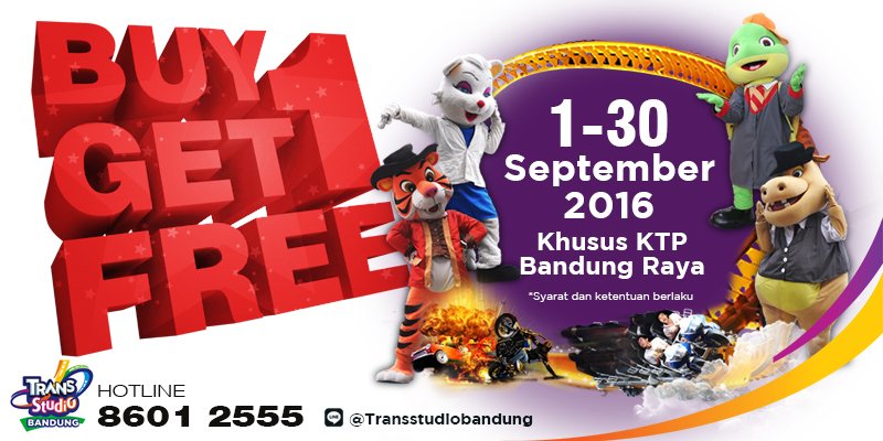 Buy 1 Get 1 FREE! 1-30 September 2016 (Khusus KTP Bandung Raya)