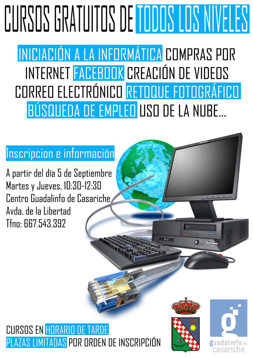 Cursos gratuitos para todos los niveles en <a href="/CGCasariche/">Guadalinfo Casariche</a> #Guadalinfo <a href="/RedGuadalinfo/">Vuela Guadalinfo</a>