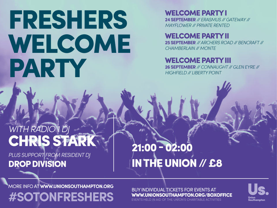 Union_Soton's tweet photo. Let us welcome you to #SotonFreshers courtesy of @Chris_Stark https://t.co/2yYA7V1lxw https://t.co/BGyCZRPN1x https://t.co/kEcC1pCfHz