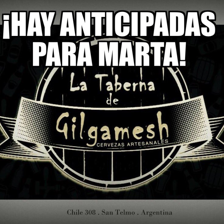 MartaTAmo's tweet photo. ¡ATENCIÓN! Si compras tu anticipada en @GilgaSanTelmo para el show ¡accedes a un 2x1 en deliciosa cerveza artesanal! https://t.co/DAbgH8zC5y