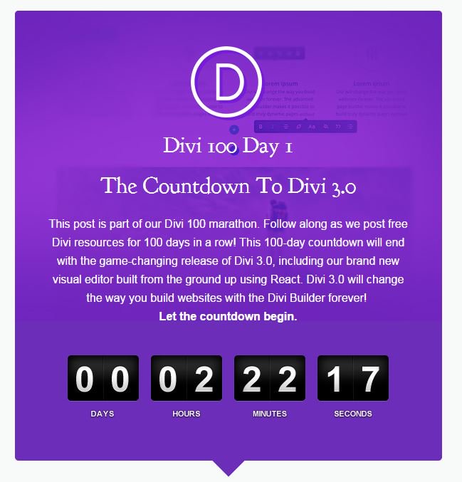 Pixelapixel_'s tweet photo. Esperando al #Divi3 2:22:17 para la revolución del #frontend We can not wait! @elegantthemes #web #webdesign https://t.co/dfcEsvMCWp