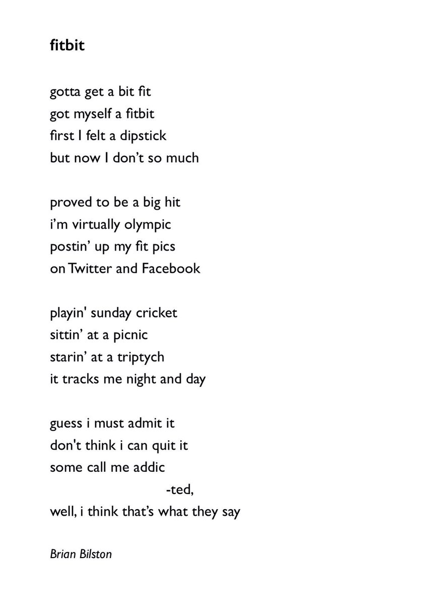 Here's a poem entitled 'fitbit' to celebrate #NationalFitnessDay