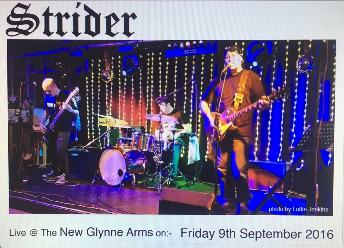 STRIDER Live here this Friday!!!! Another great Friday night in store at The New Glynne Arms