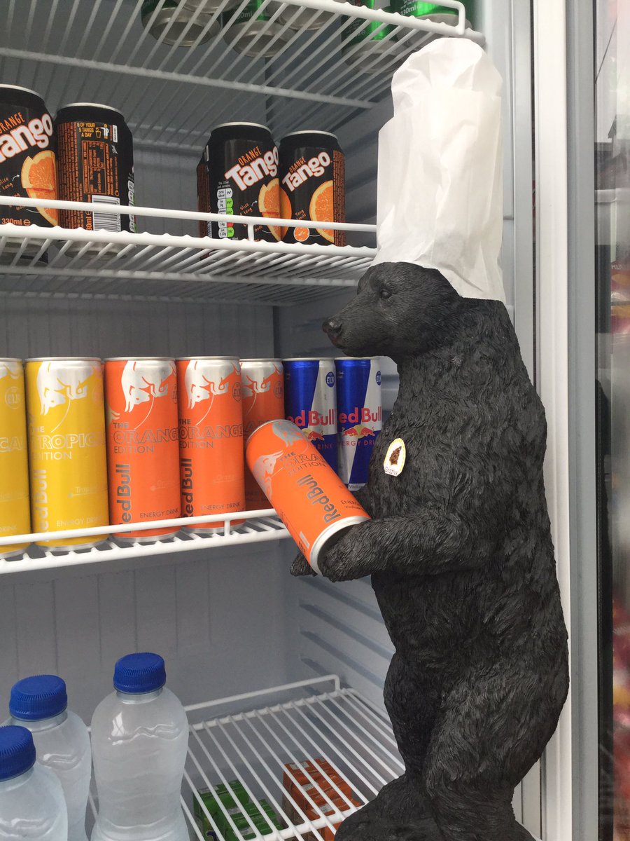 Mr Grizzly restocking the fridge.@GaryOfBarry @BarryTownOnline