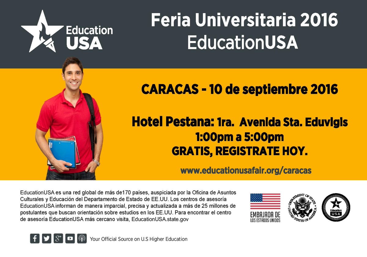 LacuadraU's tweet image. Este sábado 10/09 asiste a la Feria #EducationUSA en el Hotel Pestana de 1pm a 5pm #LaCuadraU