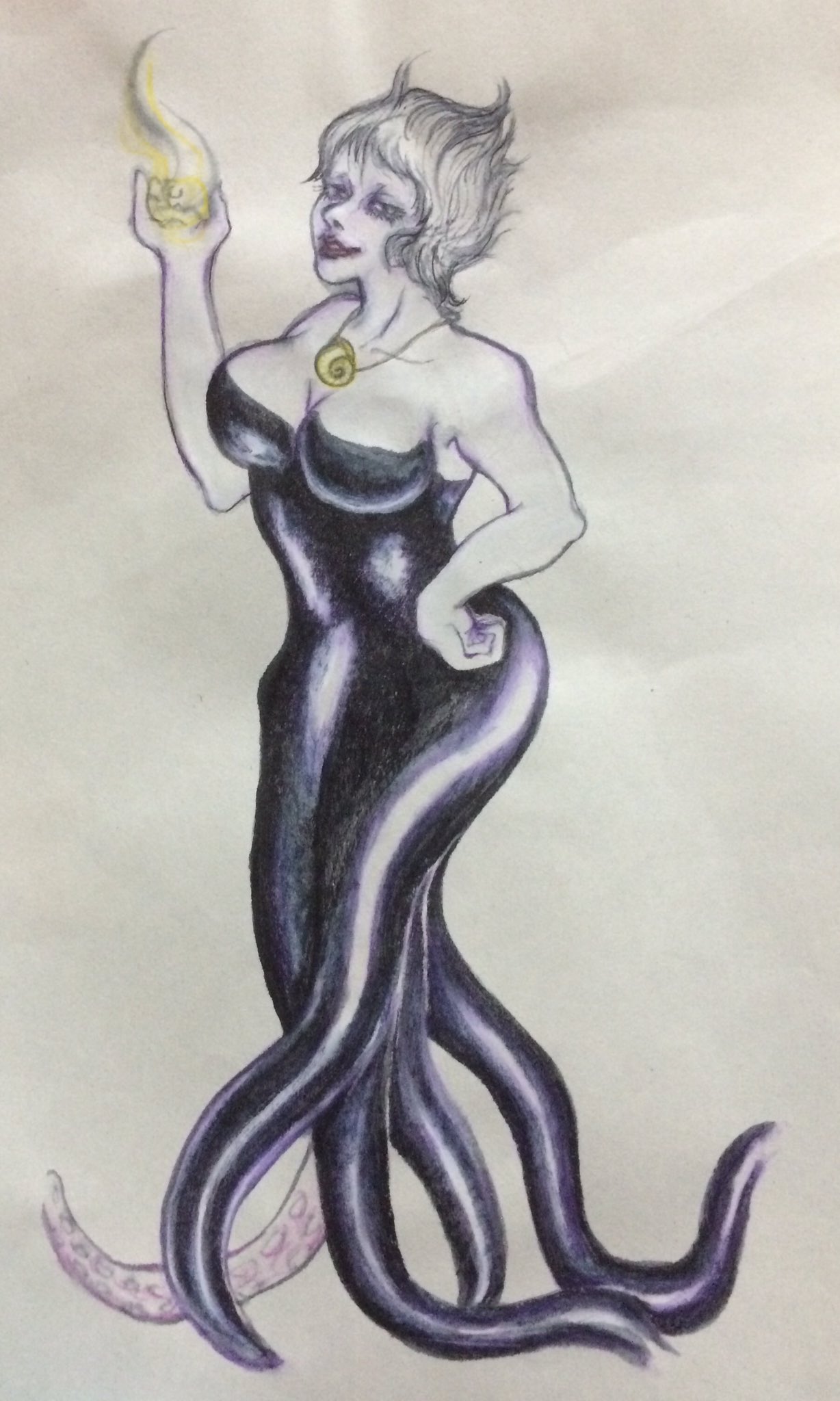 Pui 粟 Pui 若い頃のアースラ様を描いてみた 若くて痩せててもガチムチセクシー系なイメージ ヴィランズ 二次創作 アースラ