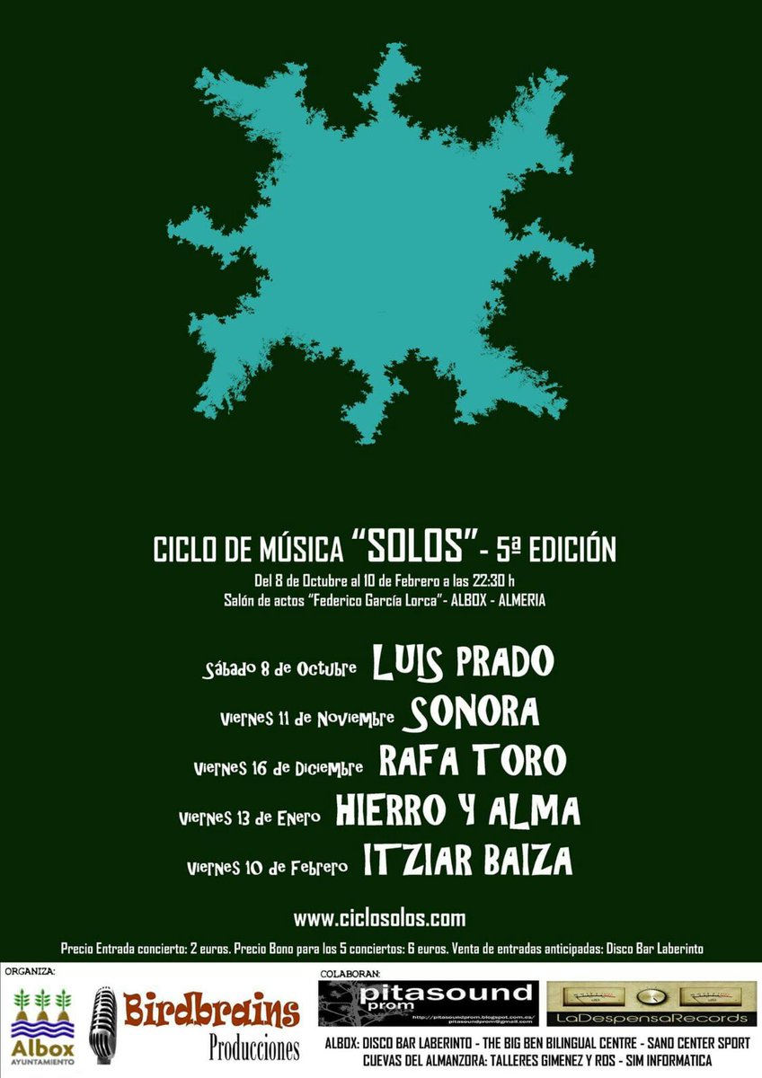 ciclosolos's tweet photo. Arranca @ciclosolos V con Luis Prado, Sonora @SRALVAREZMUSICO, Rafa Toro, @LHandpan e @ItziarBaiza #Albox #Almeria https://t.co/YgEfsOq4Ua