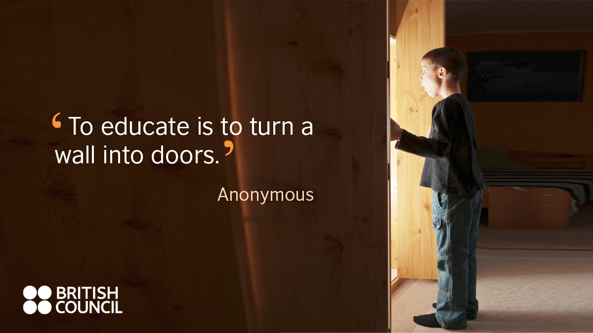 TeachingEnglish's tweet photo. A simple but effective way to sum up what education is all about, don’t you think? – Ann https://t.co/A3R78SD3Gm