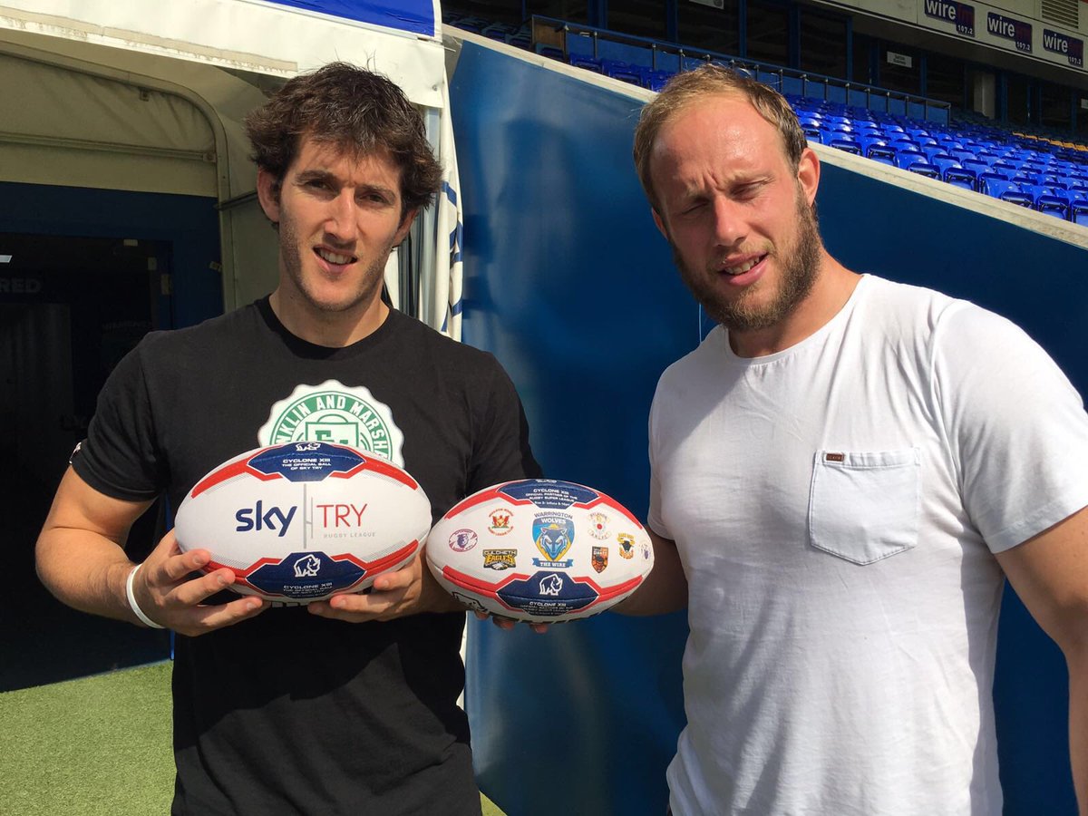 WWRLFoundation's tweet photo. . @ratch06 and @Chrishilly1987 trying out the new #onecommunity @Rhino_RL balls for the @SkyTryRL schools delivery https://t.co/WK1LiWm8Ni
